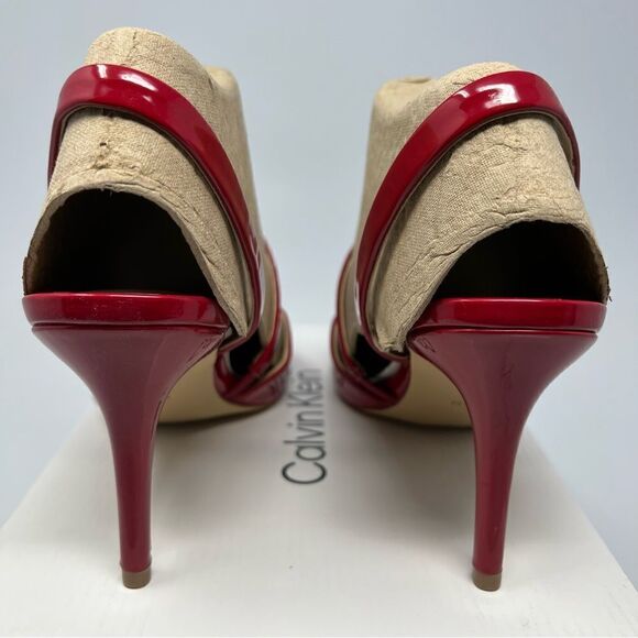 Calvin Klein Red Patent Slingback Heels - Picture 6 of 9